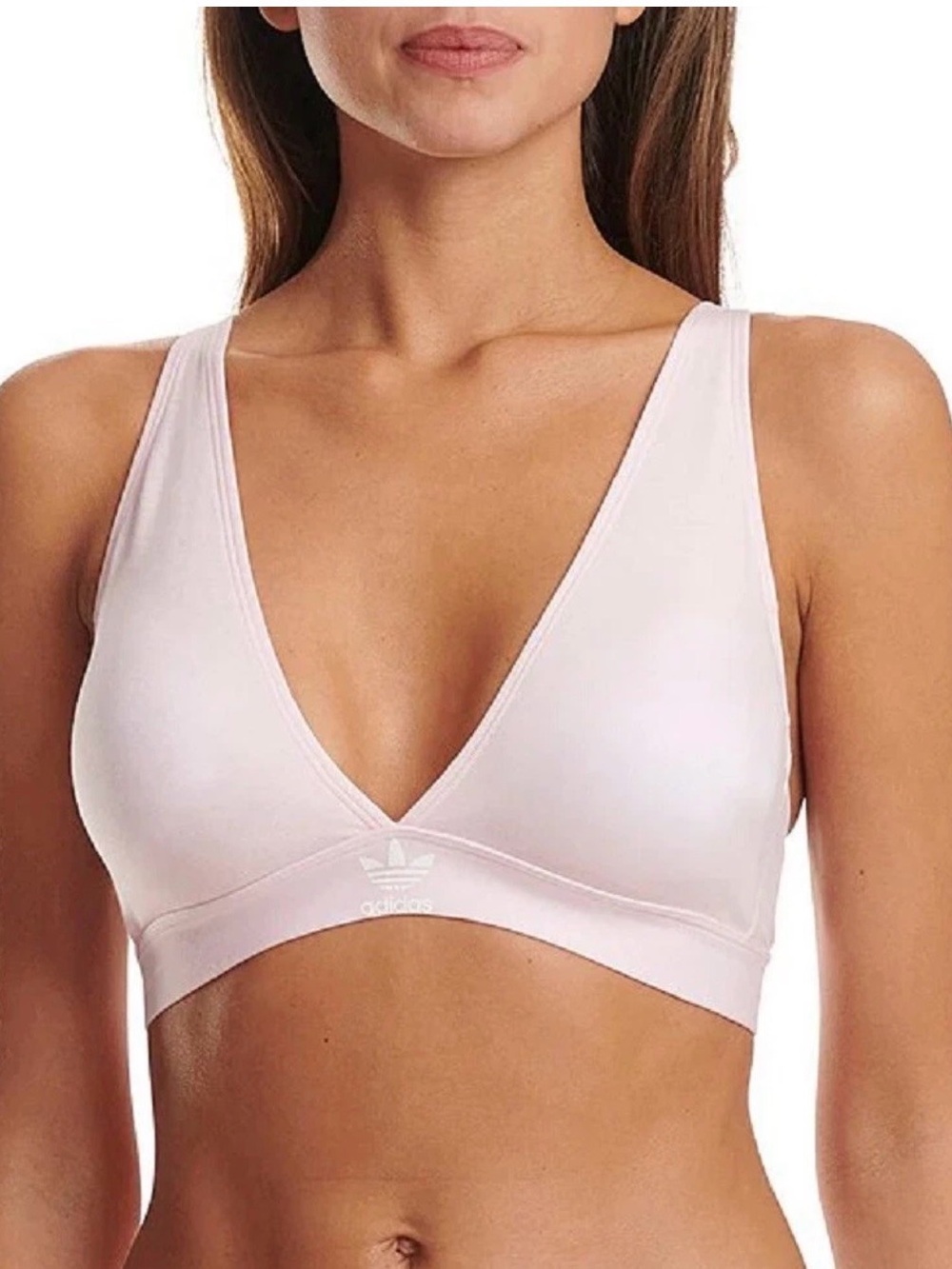 adidas Adicolor Triangle Bralette Clear Pink NWT Small